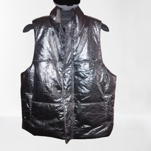 NWT A New Day Silver Puffer  | Size M | Fleece-Lined Interior - Picture 1 of 4